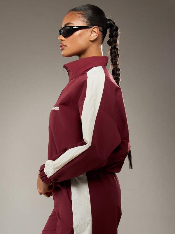 Missguided MISSGUIDED Half Zip Track Jacket With Contrast Panels