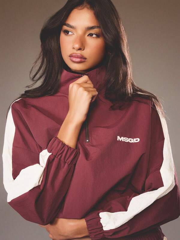 missguided MISSGUIDED Half Zip Track Jacket With Contrast Panels