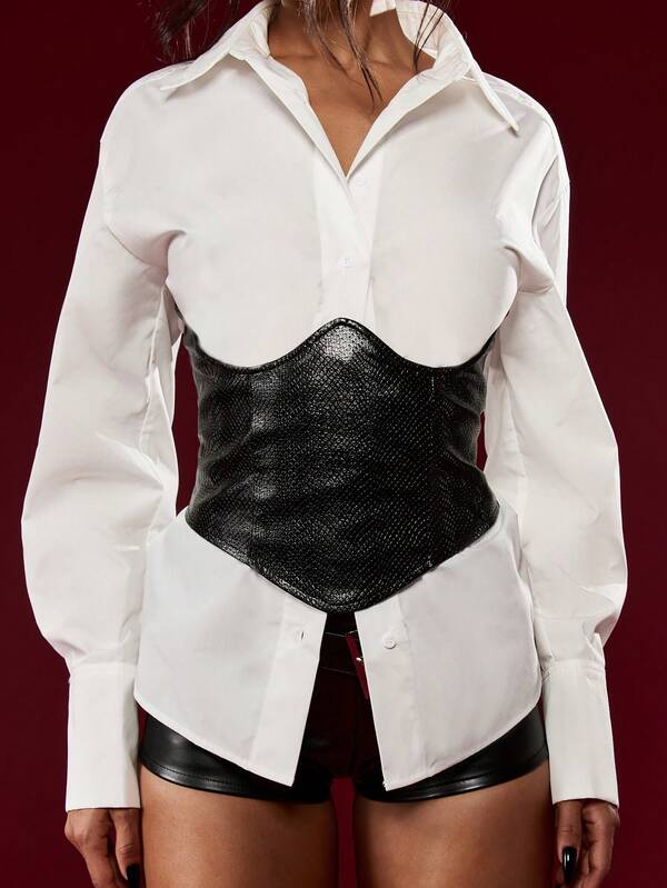 Missguided MISSGUIDED Halloween Lace-Up Corset With Button Shirt