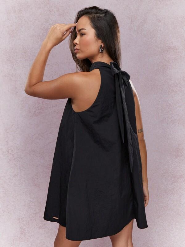 Missguided MISSGUIDED Halter Neck Back Tie Mini Dress