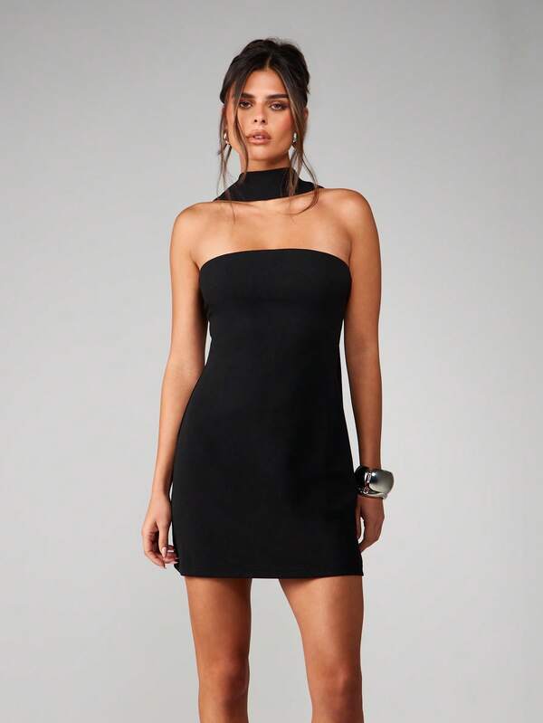 Missguided MISSGUIDED Halter Neck Bodycon Mini Dress