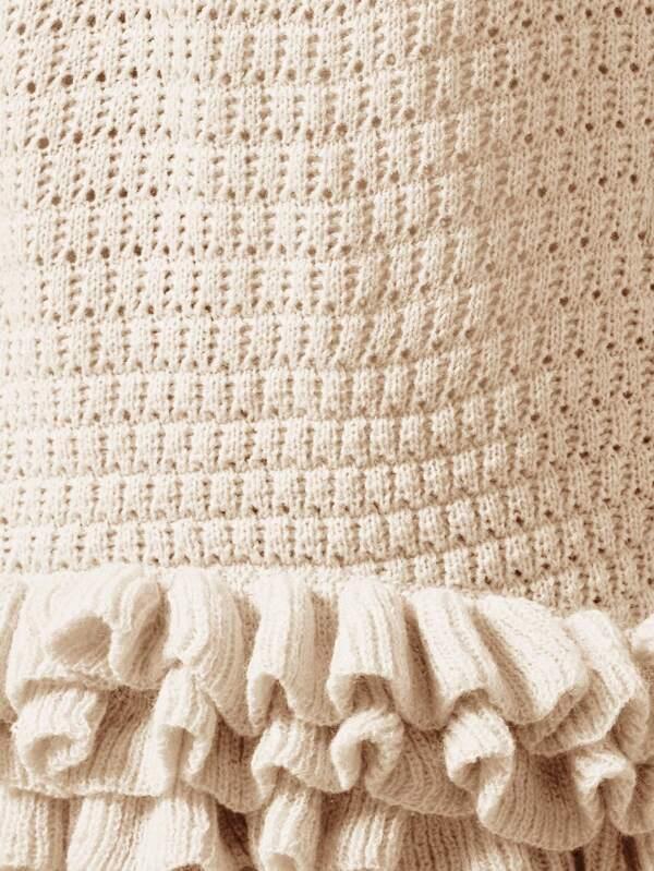 Missguided MISSGUIDED Halter Neck Crochet Maxi Dress With Ruffle Hem