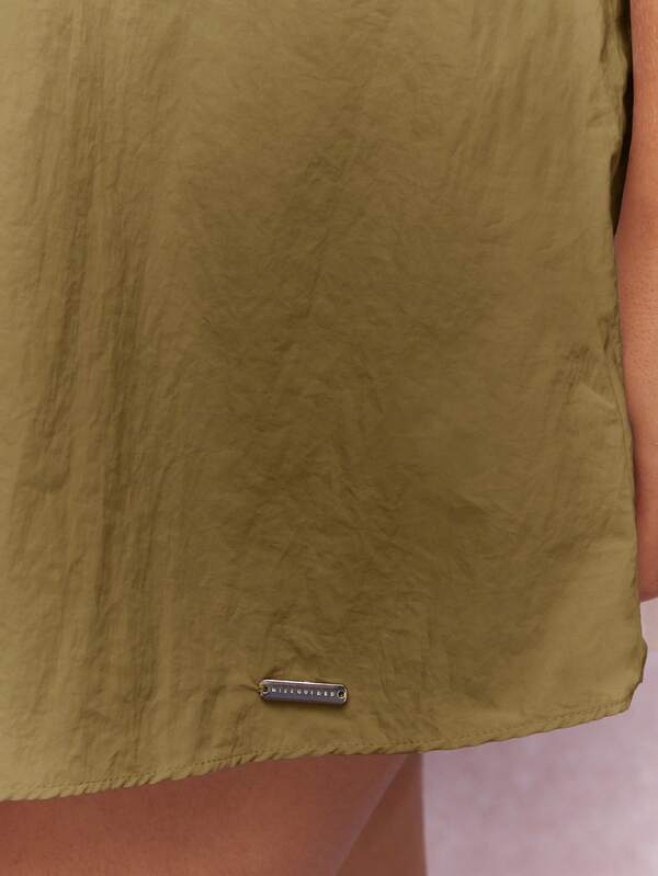 Missguided MISSGUIDED Halter Neck Loose Fit Tie Back Mini Dress
