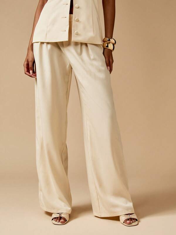 Missguided MISSGUIDED Halter Neck Waistcoat With Wide Leg Trousers