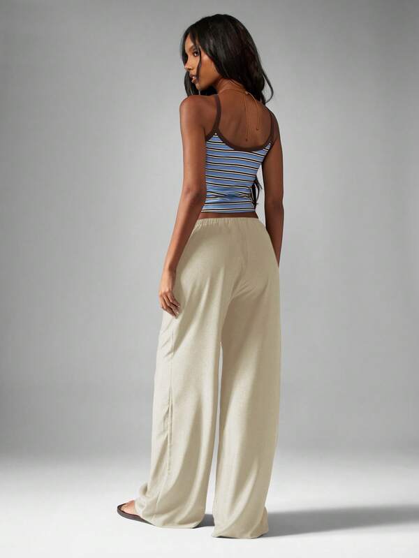 Missguided MISSGUIDED Hammered Satin Straight Leg Drawstring Pants