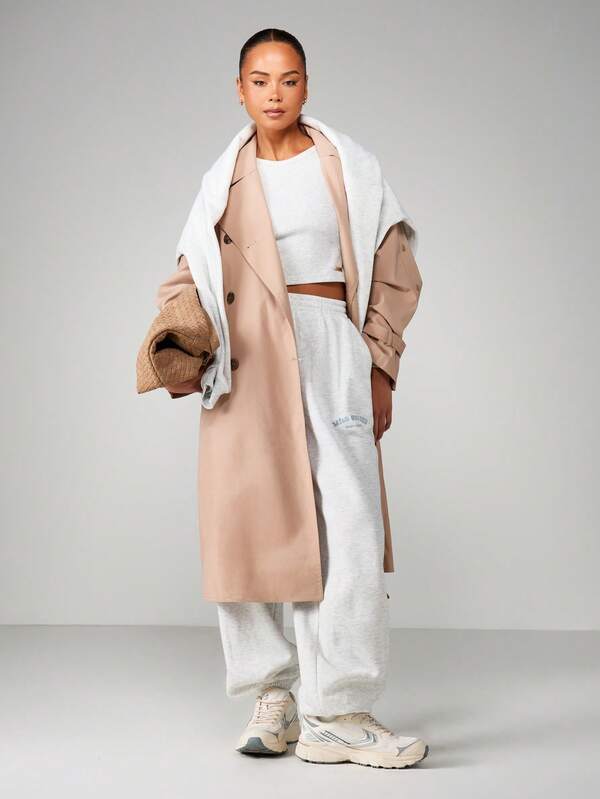 Missguided MISSGUIDED Heathered Cuffed Joggers With Drawstring