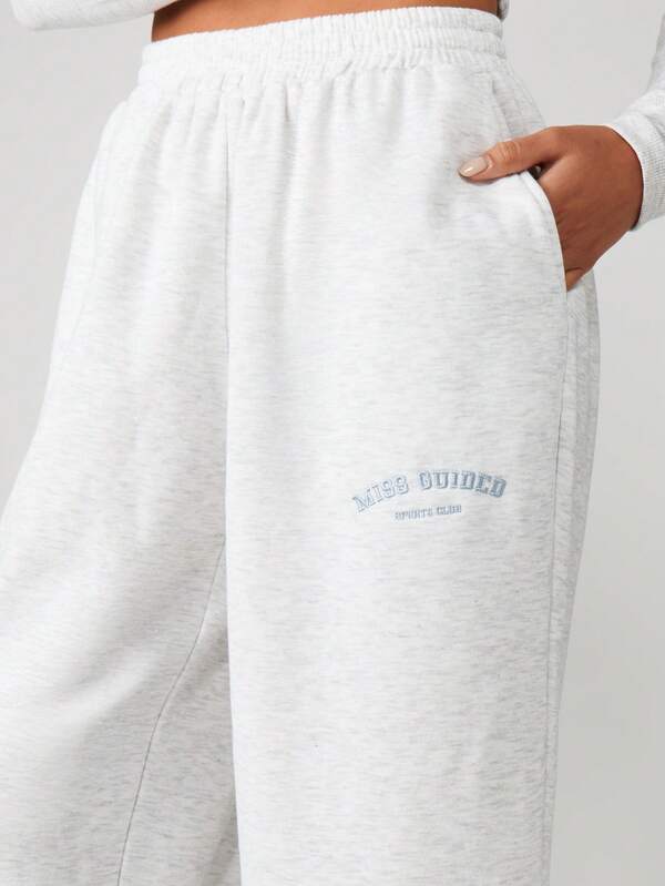 Missguided MISSGUIDED Heathered Cuffed Joggers With Drawstring