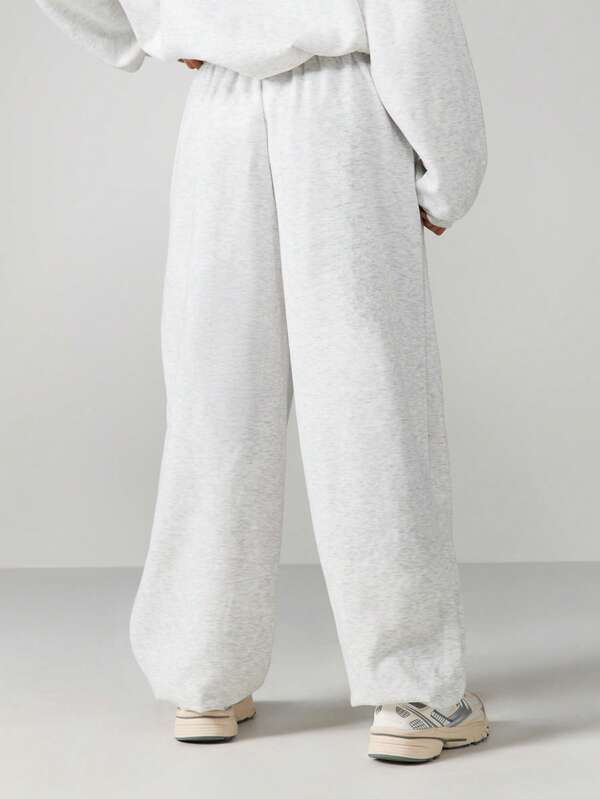 Missguided MISSGUIDED Heathered Drawstring Joggers With Cuffed Ankles