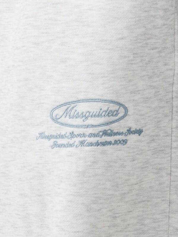 Missguided MISSGUIDED Heathered Drawstring Joggers With Cuffed Ankles