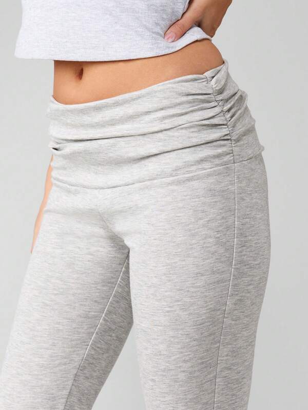 Missguided MISSGUIDED Heathered Flare Leg Lounge Pants