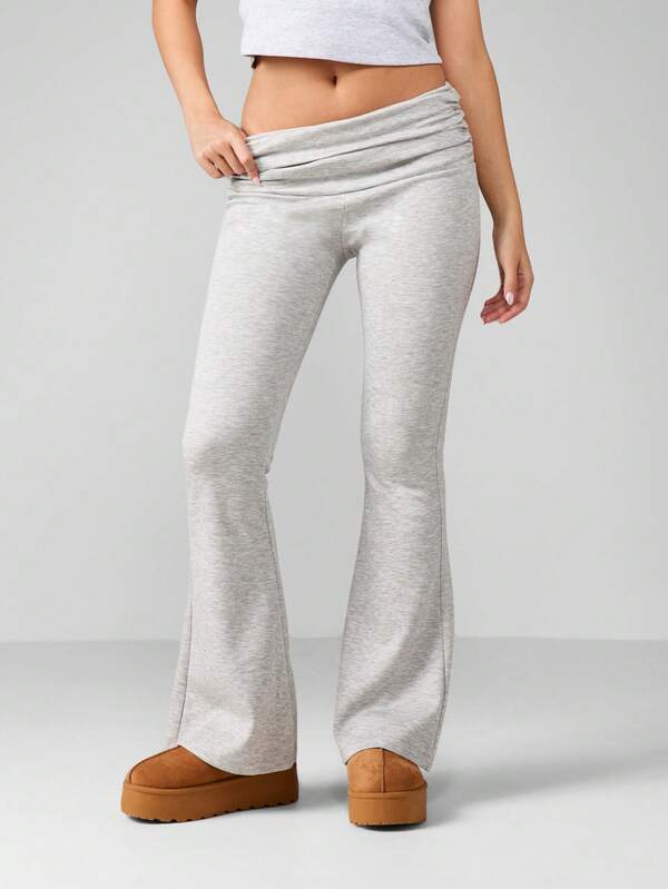 missguided MISSGUIDED Heathered Flare Leg Lounge Pants