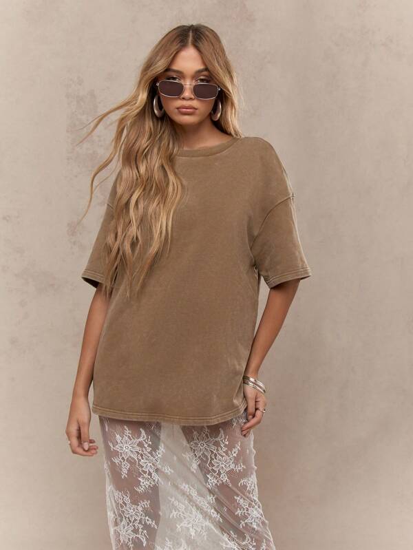missguided MISSGUIDED Heavyweight Washed Oversized T-Shirt