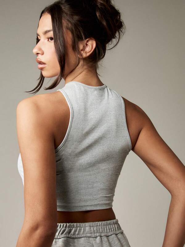 Missguided MISSGUIDED High Neck Cropped Tank With Racerback