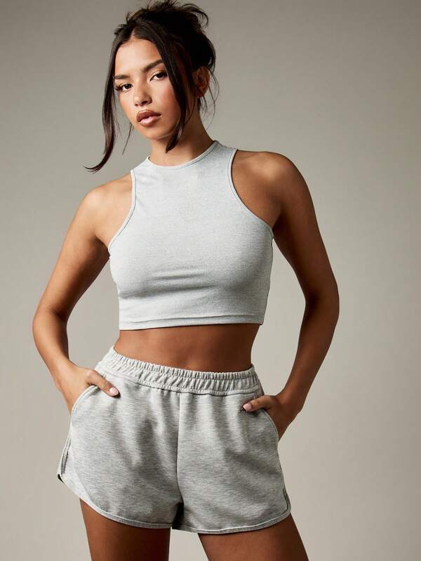 Missguided MISSGUIDED High Neck Cropped Tank With Racerback