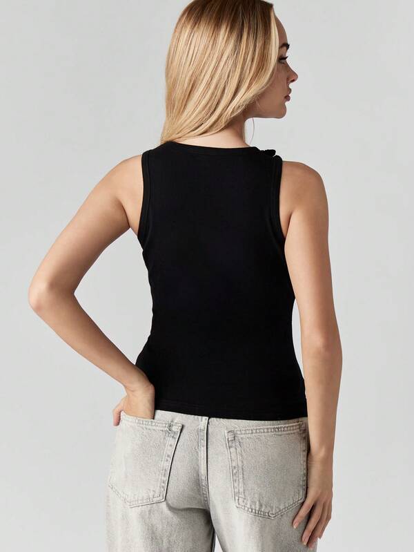 Missguided MISSGUIDED High Neck Tank With Trim Detail
