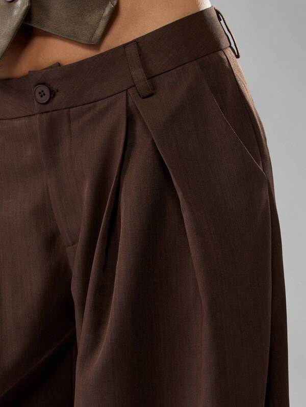 Missguided MISSGUIDED High Rise Balloon Pleated Wide Leg Pants