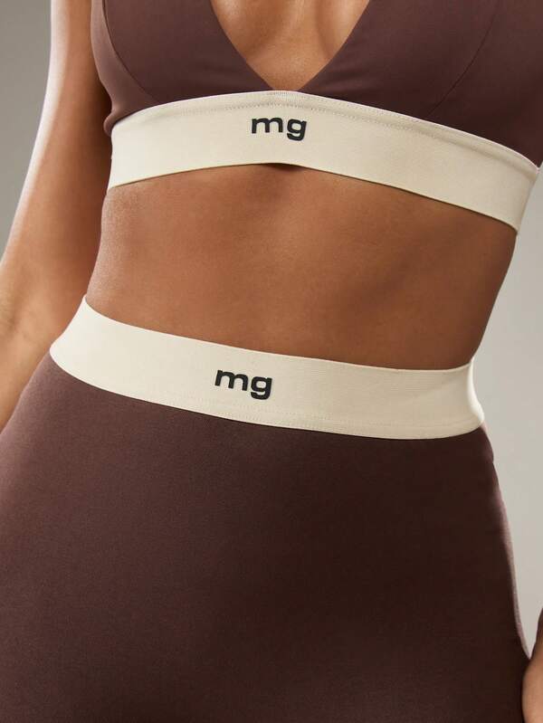 Missguided MISSGUIDED High Rise Leggings With Branded Waistband