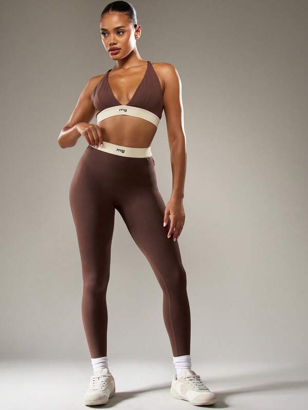 missguided MISSGUIDED High Rise Leggings With Branded Waistband