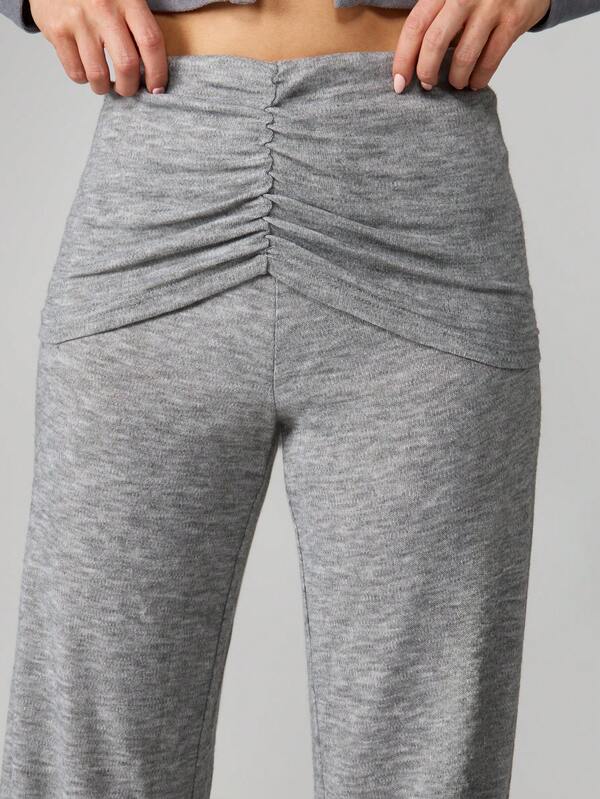 Missguided MISSGUIDED High Rise Ruched Wide Leg Pants