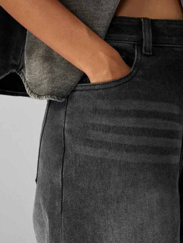 Missguided MISSGUIDED High Rise Wide Leg Flared Denim Jeans