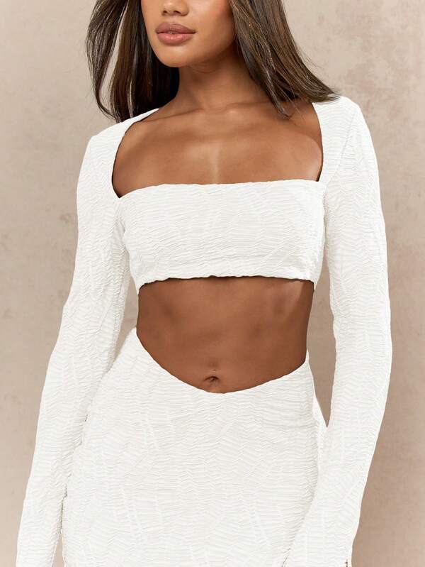 Missguided MISSGUIDED High Square Neckline Cut Out Ruched Details Mini Dress