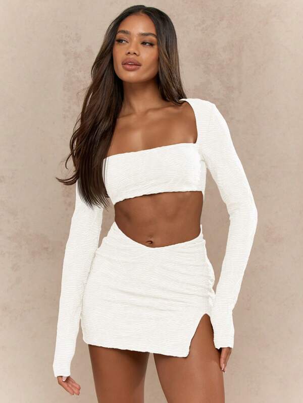 missguided MISSGUIDED High Square Neckline Cut Out Ruched Details Mini Dress