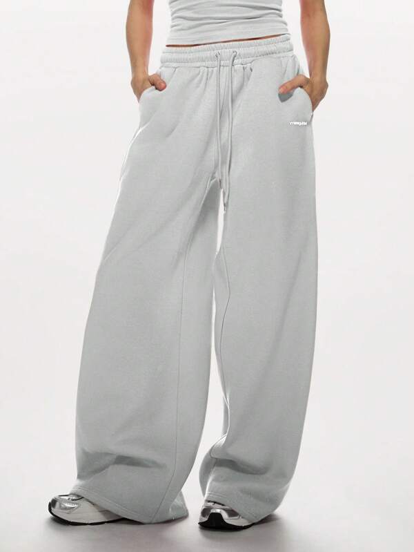 missguided MISSGUIDED High Waist Drawstring Wide Leg Sweatpants