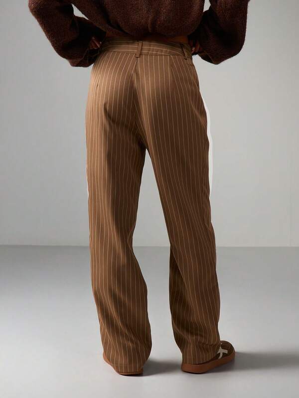Missguided MISSGUIDED High Waist Pinstripe Wide Leg Trousers
