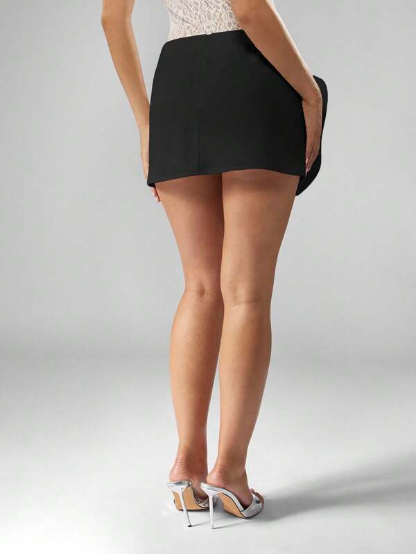 Missguided MISSGUIDED High Waist Ruffled Rose Mini Skirt
