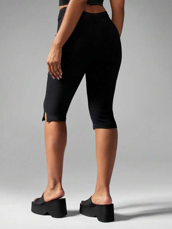 Missguided MISSGUIDED High-Waisted Athletic Training Pants Split Detail