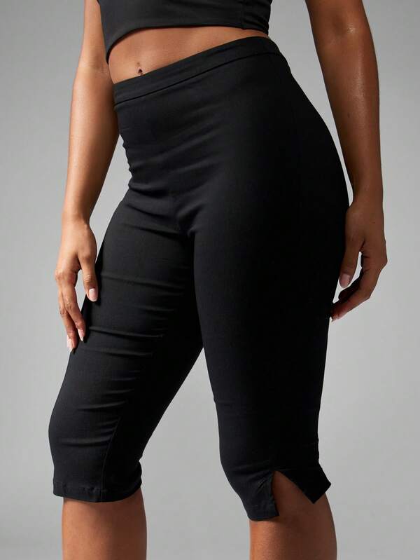 Missguided MISSGUIDED High-Waisted Athletic Training Pants Split Detail
