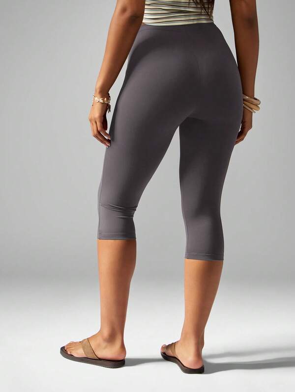 Missguided MISSGUIDED High Waisted Capri Leggings With Stretchy Waistband