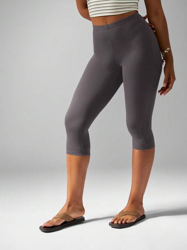 Missguided MISSGUIDED High Waisted Capri Leggings With Stretchy Waistband