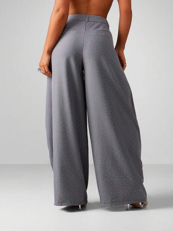 Missguided MISSGUIDED High Waisted Polka Dot Wide Leg Pants