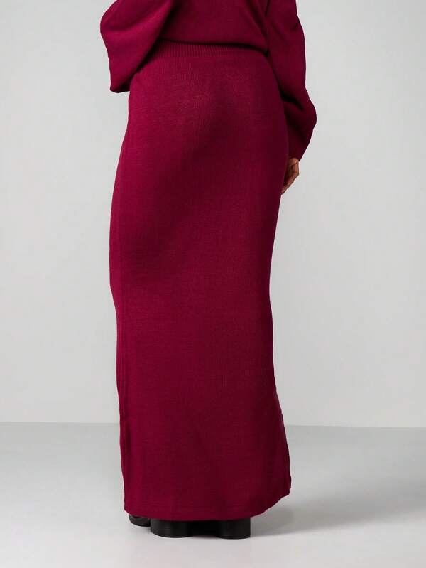 Missguided MISSGUIDED High Waisted Ribbed Knit Maxi Skirt