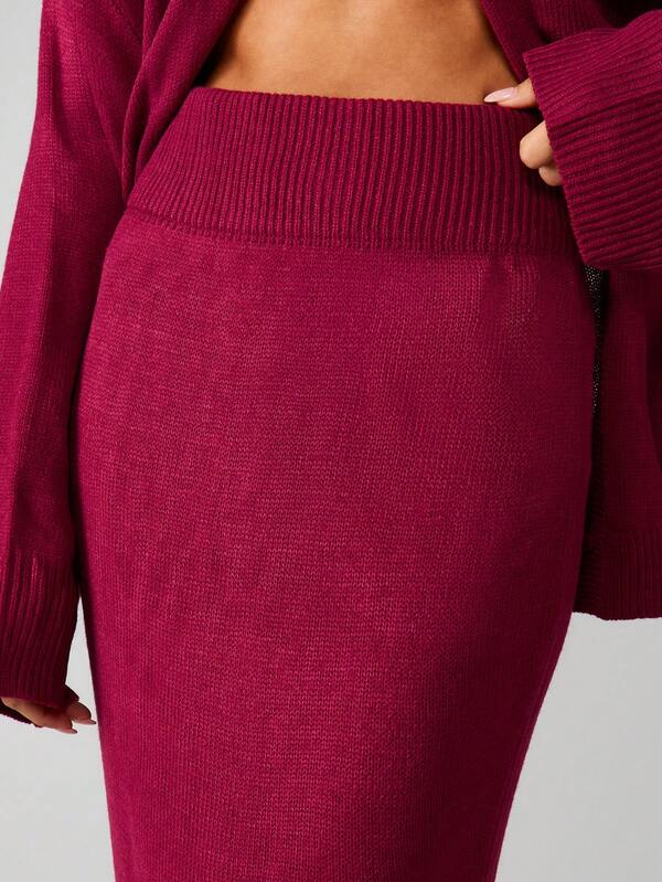 Missguided MISSGUIDED High Waisted Ribbed Knit Maxi Skirt