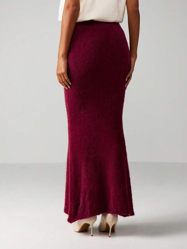 Missguided MISSGUIDED High Waisted Ribbed Knit Maxi Skirt