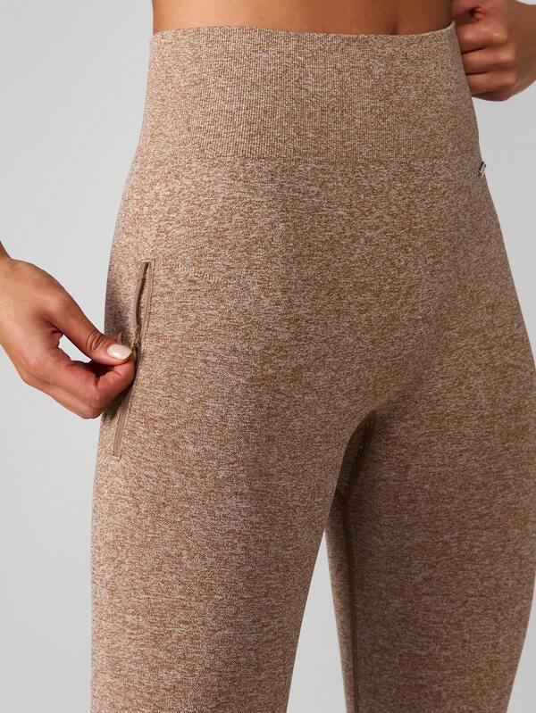 Missguided MISSGUIDED High Waisted Ribbed Leggings With Zip Pocket