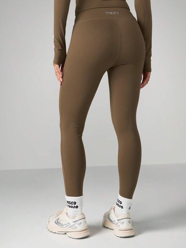 missguided MISSGUIDED High Waisted Seamless Compression Leggings With Logo Detail