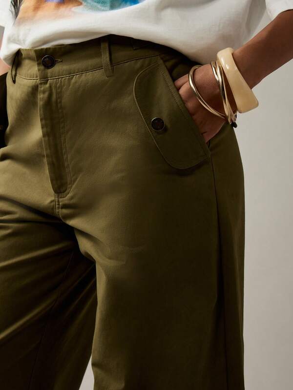 Missguided MISSGUIDED High Waisted Wide Leg Cargo Utility Pants