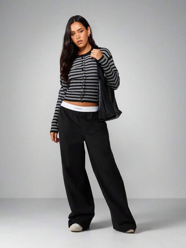 Missguided MISSGUIDED High Waisted Wide Leg Palazzo Pants