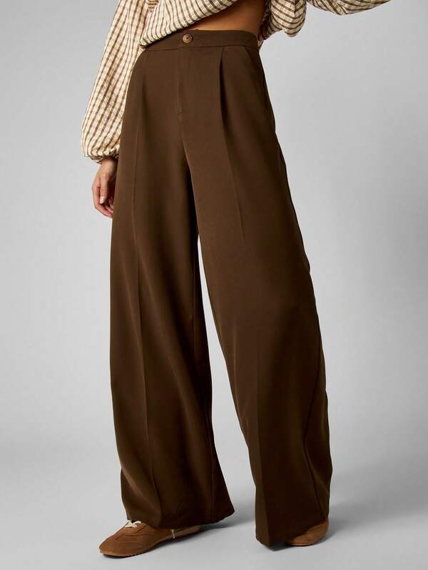 missguided MISSGUIDED High Waisted Wide Leg Tailored Trousers