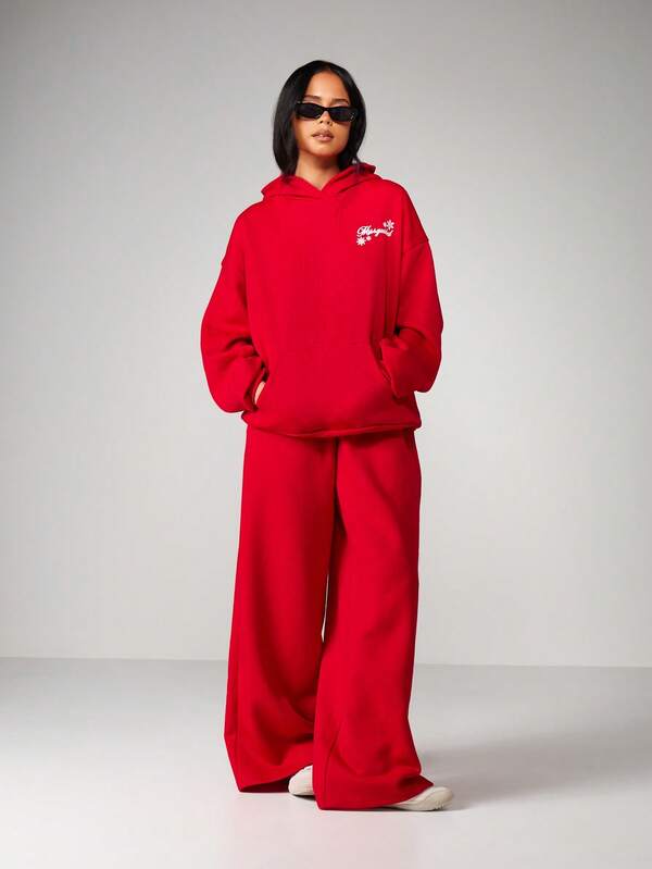 Missguided MISSGUIDED Hooded Sweatshirt With Snowflake Print