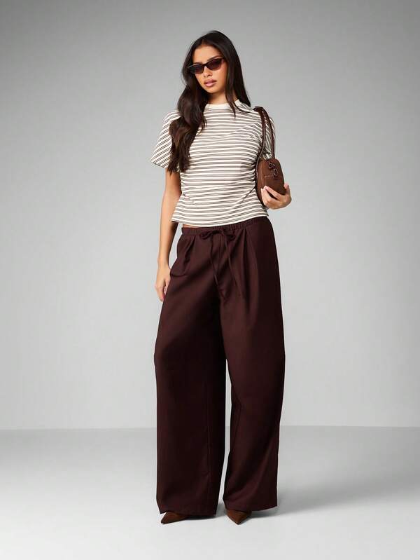 Missguided MISSGUIDED Horizontal Striped T-Shirt With Ribbed Texture