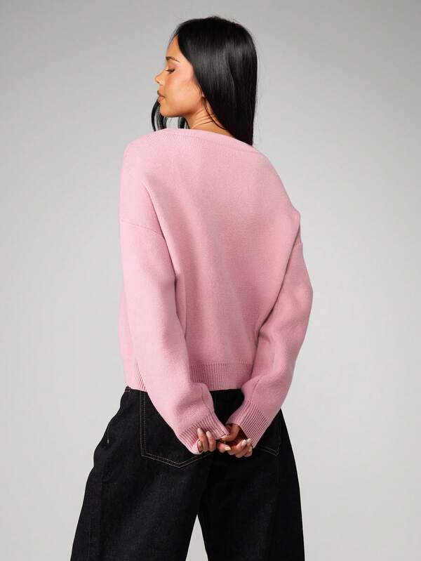 Missguided MISSGUIDED Jacquard Knit Christmas Sweater With Text