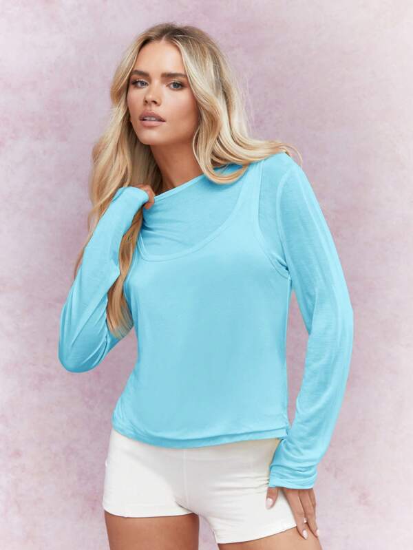 missguided MISSGUIDED Jersey Double Layered Full Sleeve Top