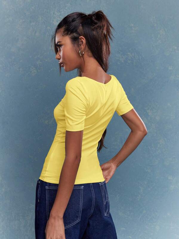Missguided MISSGUIDED Jersey Round Neck Fitted T-Shirt