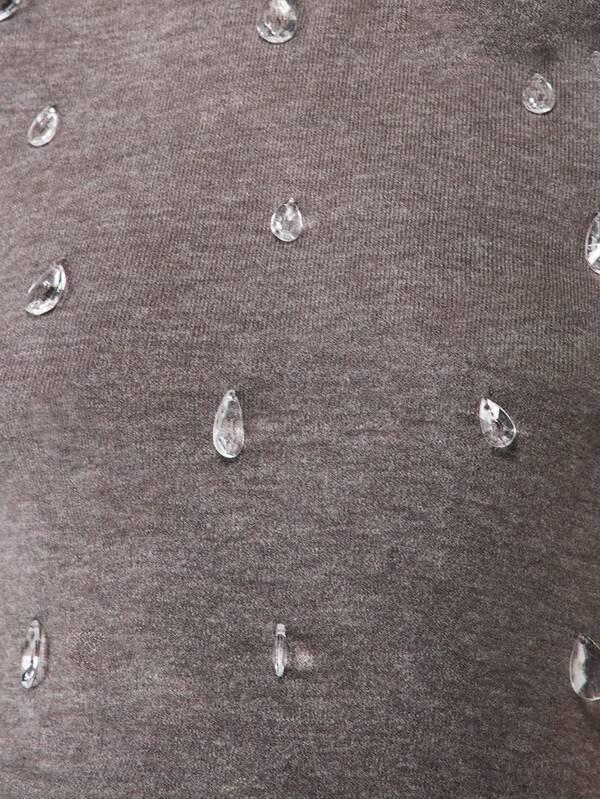 Missguided MISSGUIDED Knitted Short Sleeve Top With Crystal Teardrop Embellishments