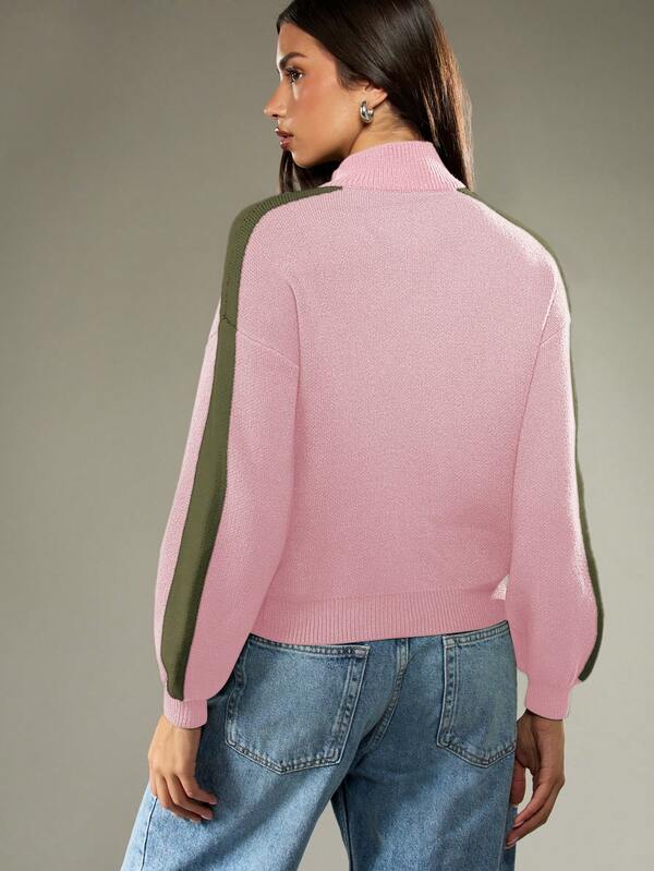 Missguided MISSGUIDED Knitted Zip Up Cardigan With Contrast Stripes