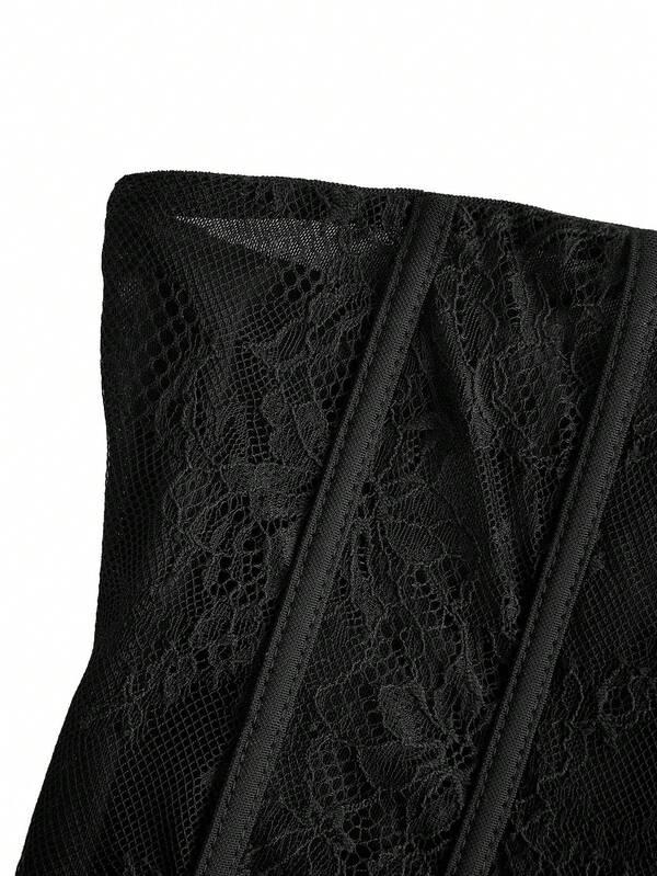 Missguided MISSGUIDED Lace Boned Corset Bandeau Top